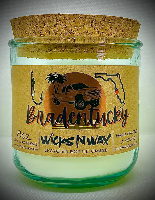 Bradentucky | Flannel | Candle | 100% Recycled Glass | WicksNWax