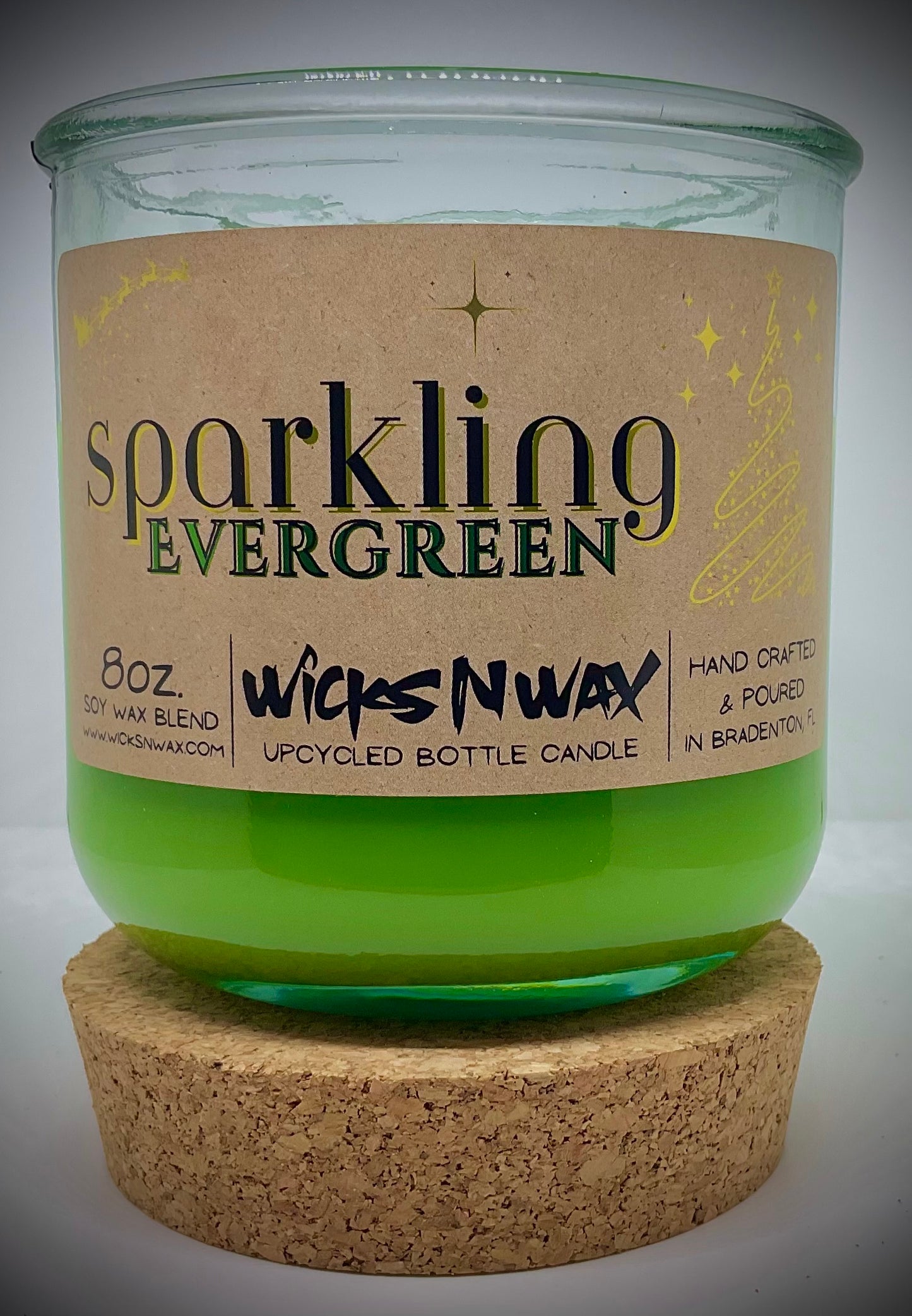 Sparkling Evergreen | Candle | 100% Recycled Glass | WicksNWax