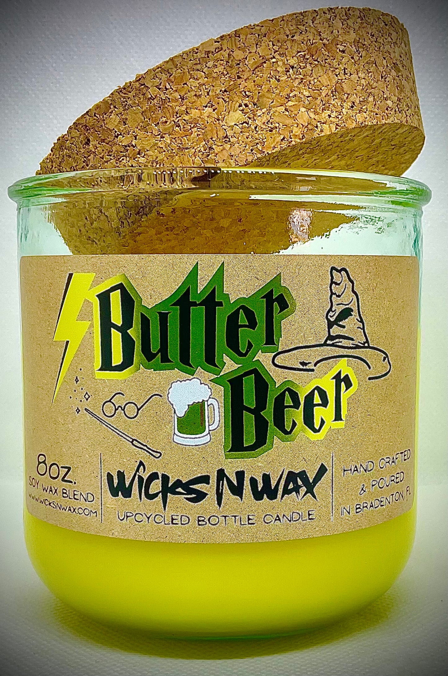Butter Beer | Candle | 100% Recycled Glass | WicksNWax