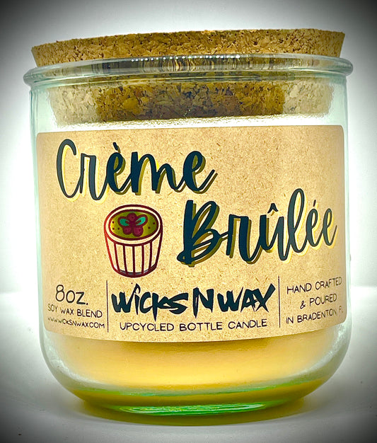 Creme Brûlée | Candle | 100% Recycled Glass | WicksNWax