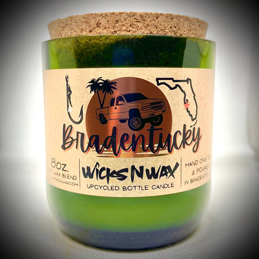 Bradentucky | Flannel | Champagne Bottle Candle | WicksNWax