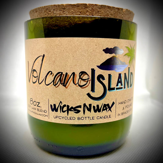 Volcano Island | Champagne Bottle Candle | WicksNWax