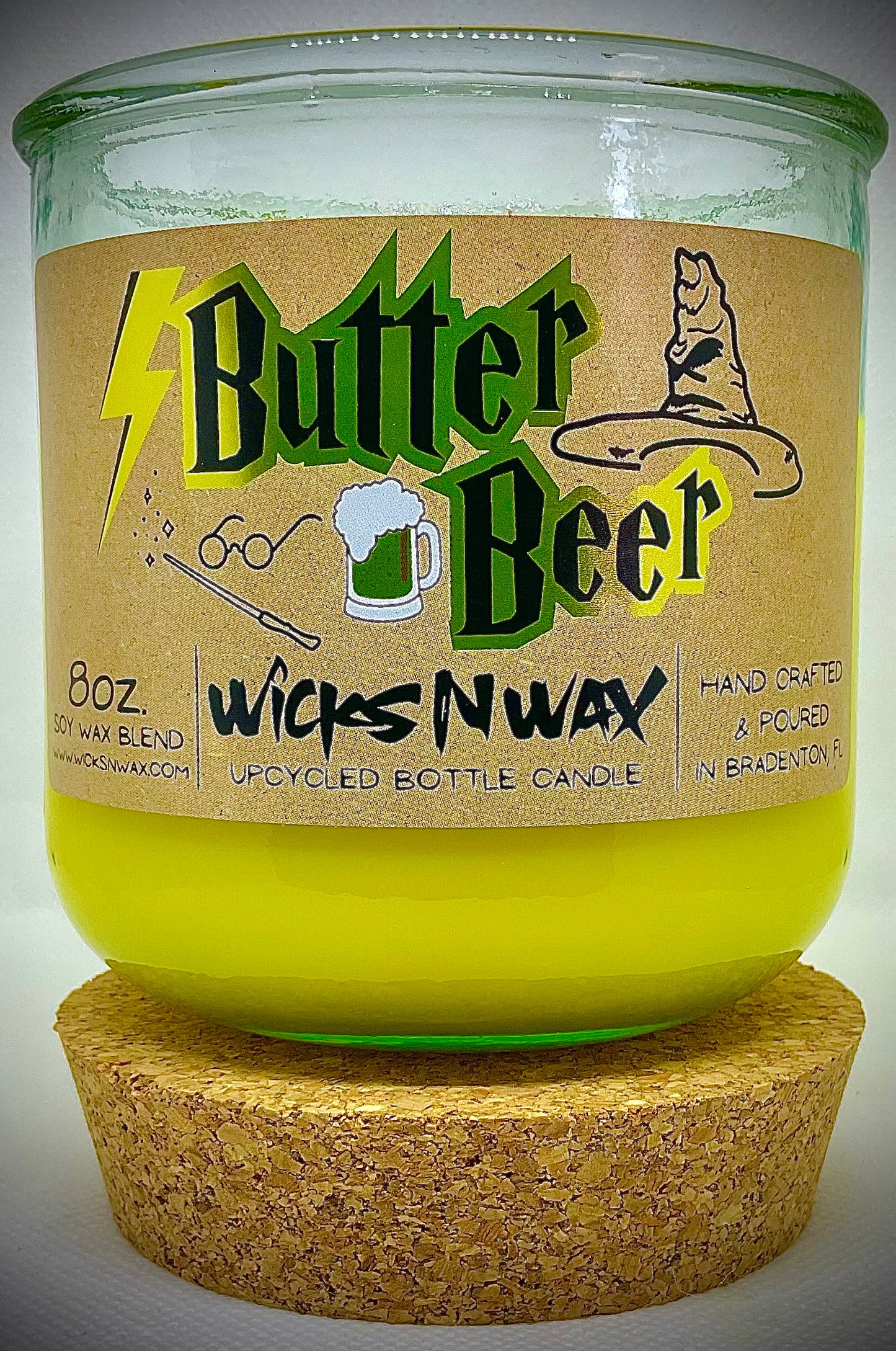 Butter Beer | Candle | 100% Recycled Glass | WicksNWax