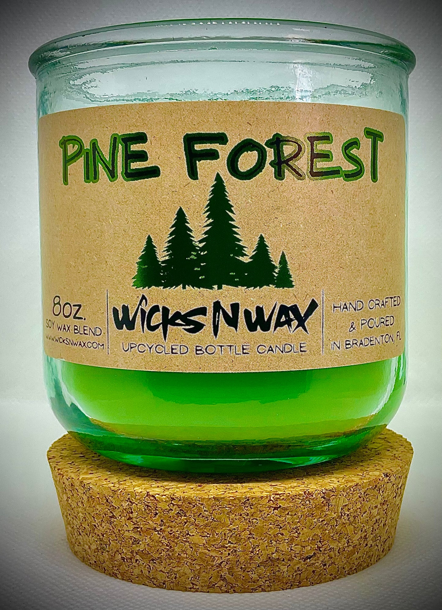 Pine Forest | Candle | 100% Recycled Glass | WicksNWax