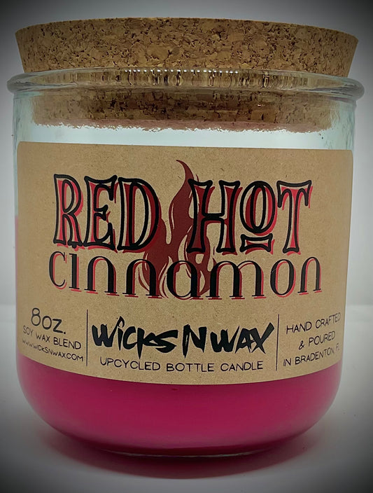 Red Hot Cinnamon | Candle | 100% Recycled Glass  | WicksNWax