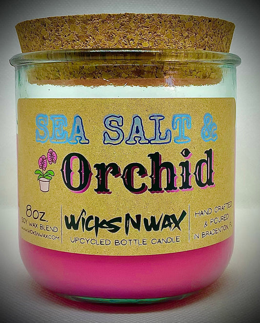 Sea Salt & Orchid | Candle | 100% Recycled Glass | WicksNWax