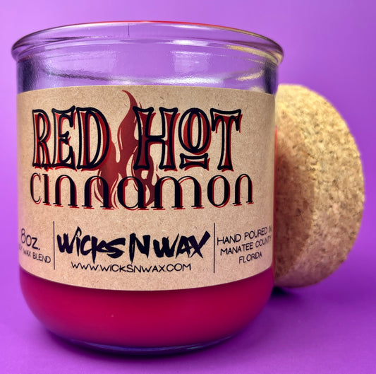 Red Hot Cinnamon | Recycled Glass Candle | WicksNWax