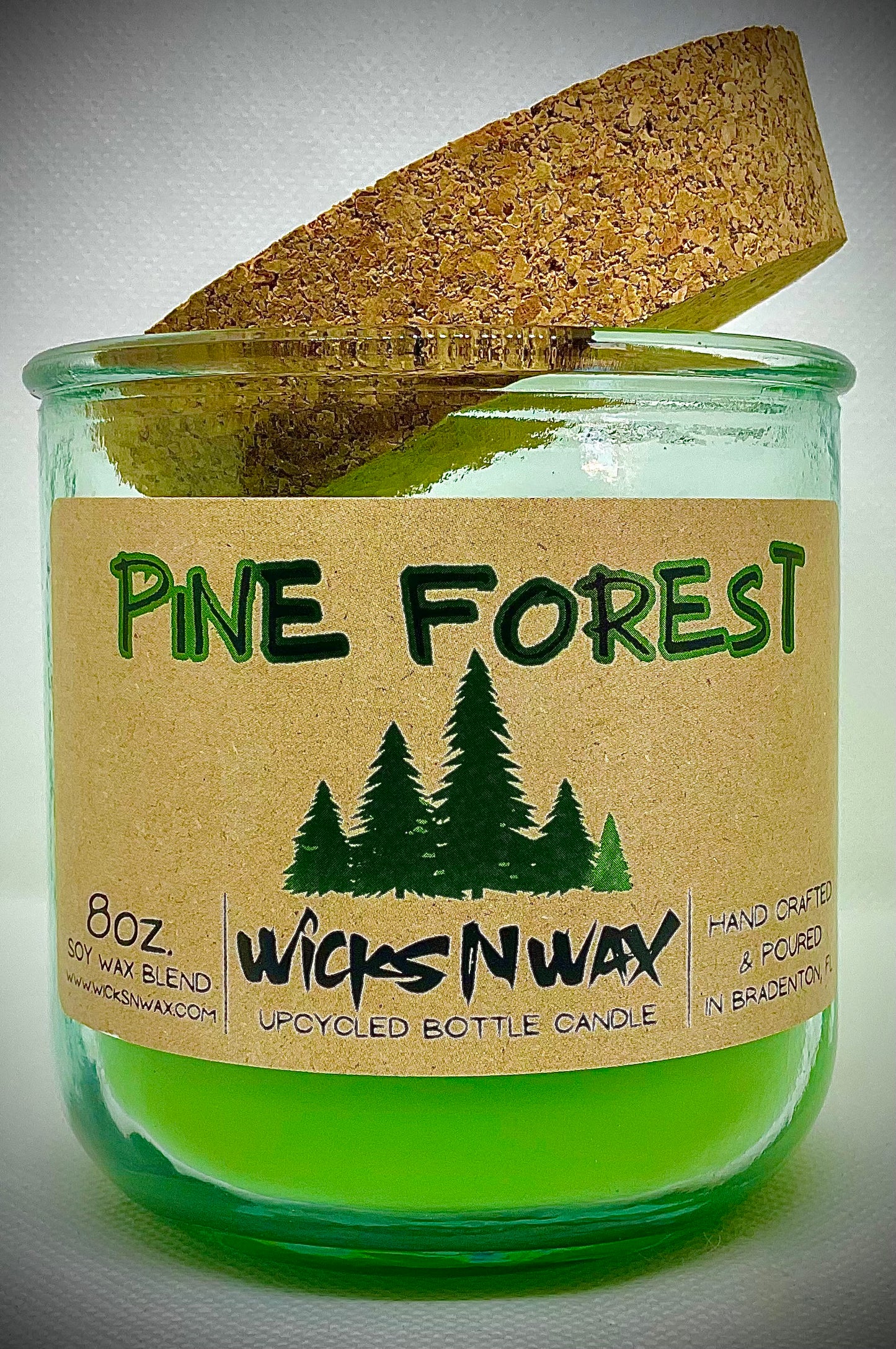 Pine Forest | Candle | 100% Recycled Glass | WicksNWax