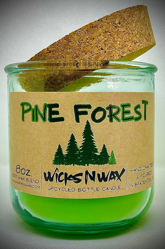 Pine Forest | Candle | 100% Recycled Glass | WicksNWax