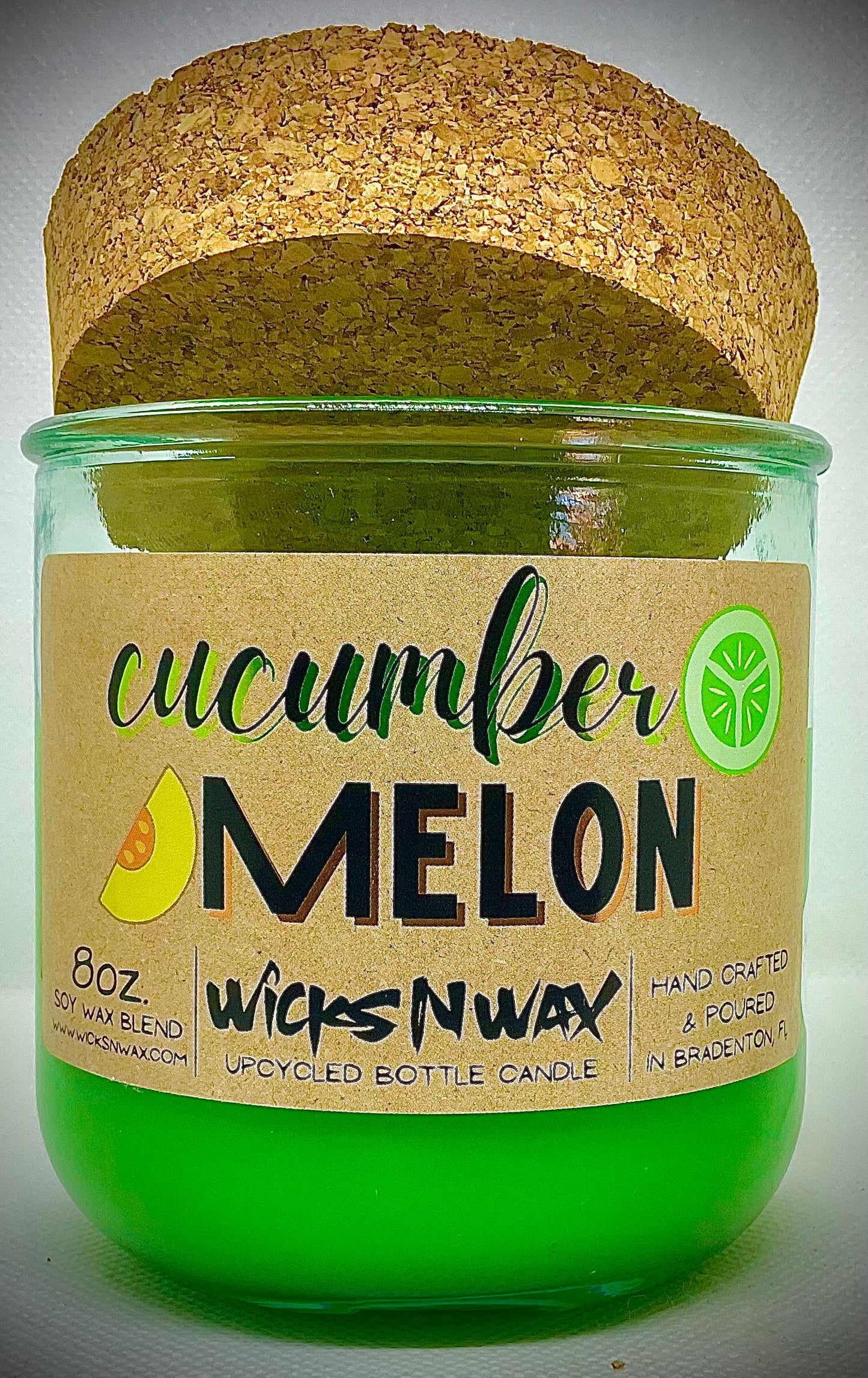Cucumber Melon | Candle | 100% Recycled Glass | WicksNWax