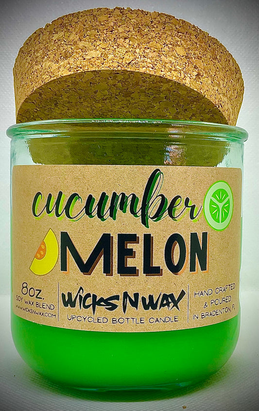 Cucumber Melon | Candle | 100% Recycled Glass | WicksNWax