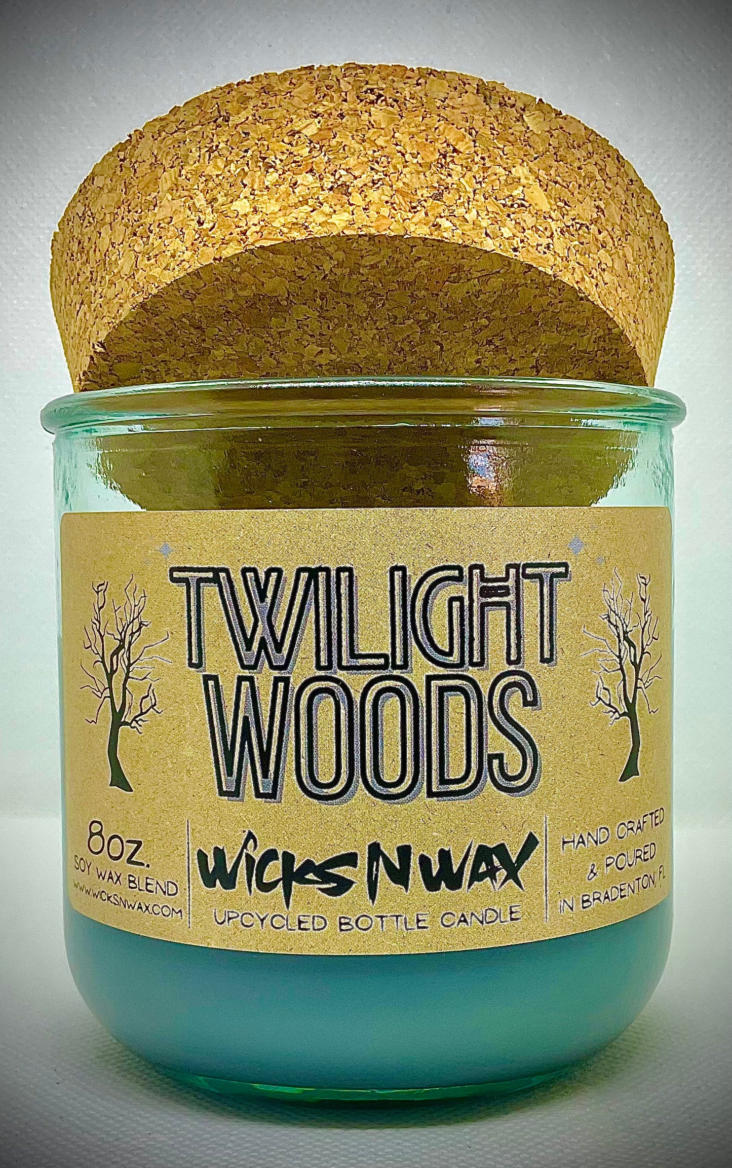Twilight Woods | Candle | 100% Recycled Glass | WicksNWax