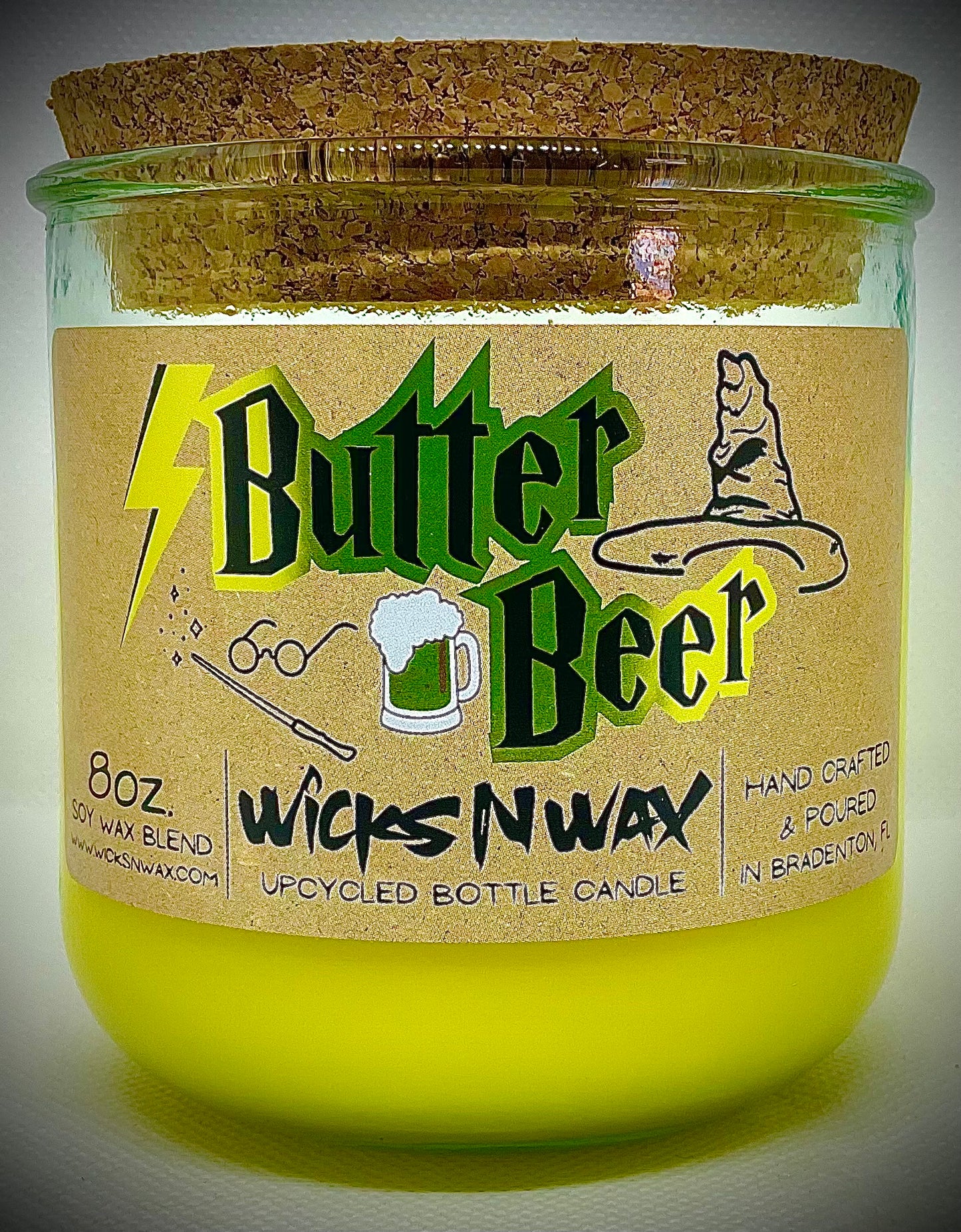 Butter Beer | Candle | 100% Recycled Glass | WicksNWax