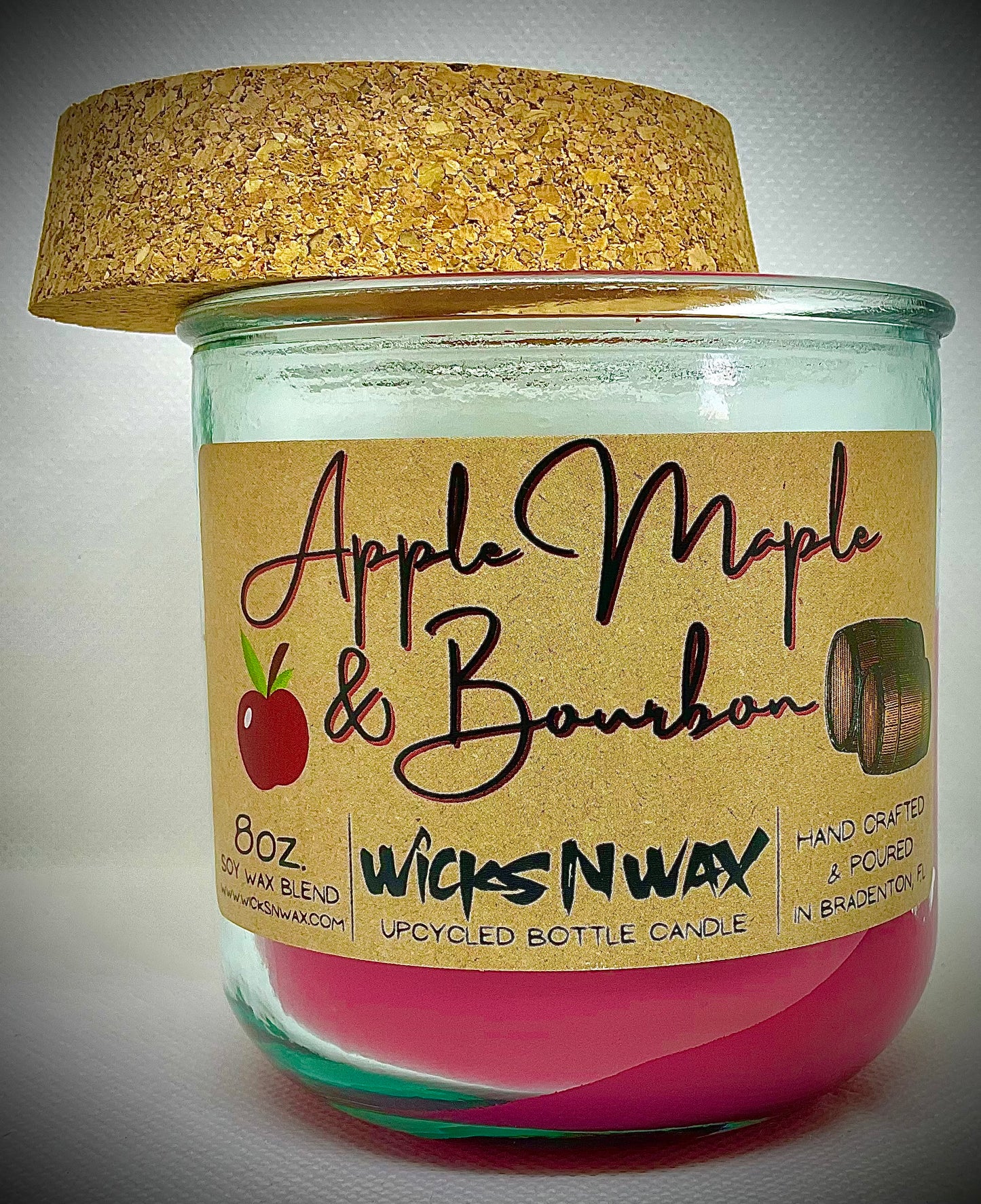 Apple, Maple & Bourbon | Candle | 100% Recycled Glass | WicksNWax