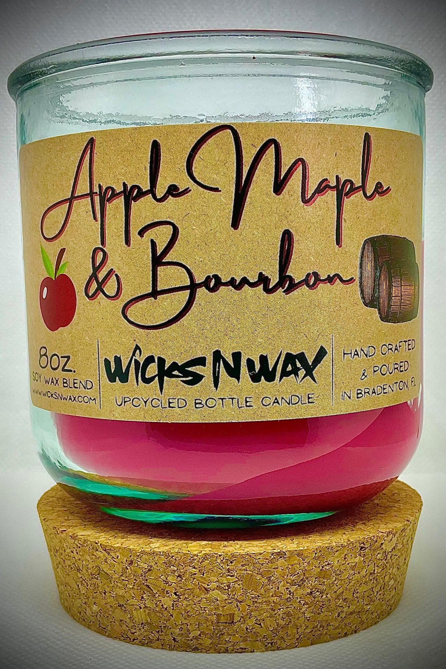 Apple, Maple & Bourbon | Candle | 100% Recycled Glass | WicksNWax