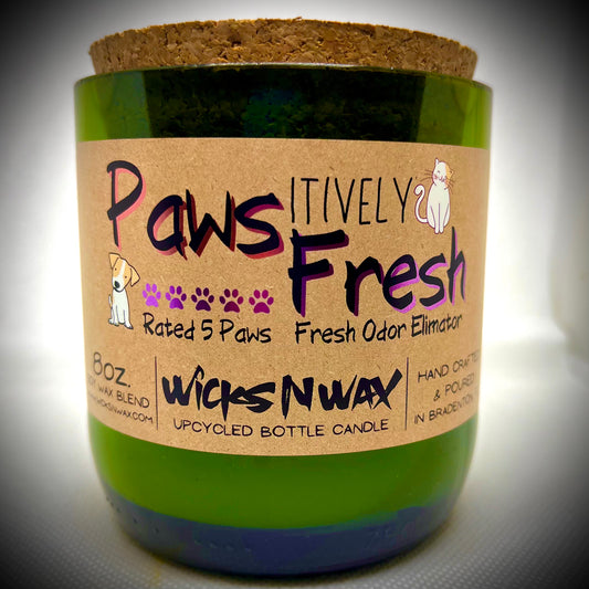 Pawsitively Fresh (Fresh Odor Eliminator) | Champagne Bottle Candle | WicksNWax