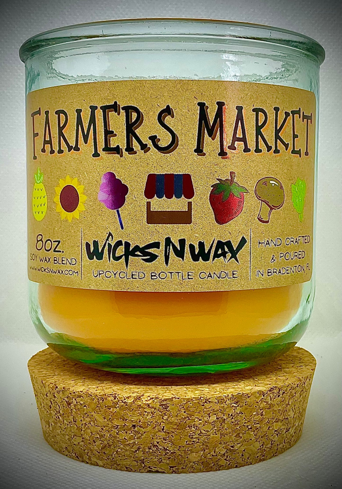 Farmer’s Market | Candle | 100% Recycled Glass | WicksNWax