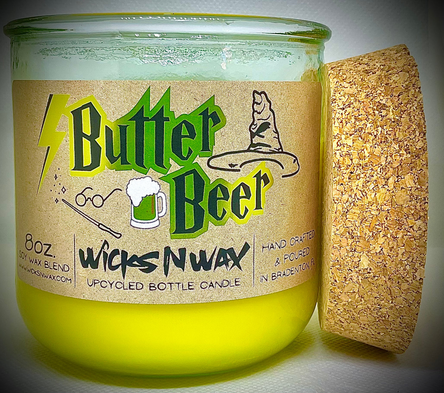 Butter Beer | Candle | 100% Recycled Glass | WicksNWax