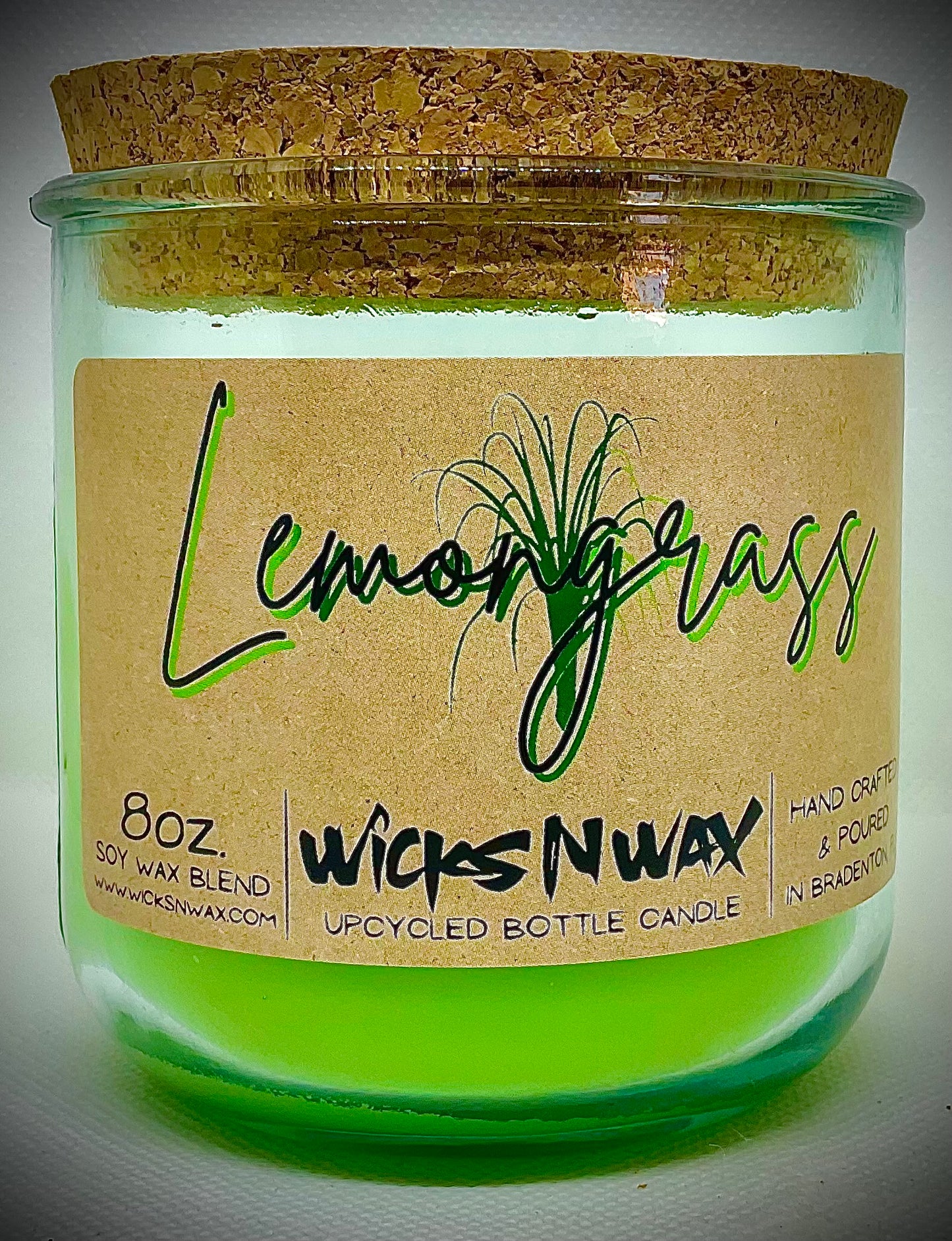 Lemongrass | Candle | 100% Recycled Glass | WicksNWax