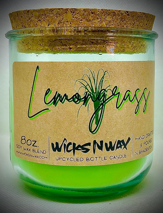 Lemongrass | Candle | 100% Recycled Glass | WicksNWax