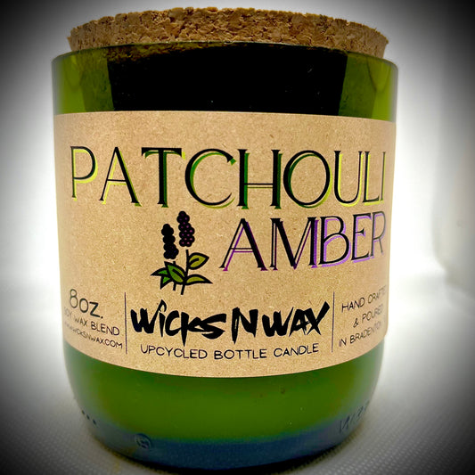 Patchouli Amber | Champagne Bottle Candle | WicksNWax