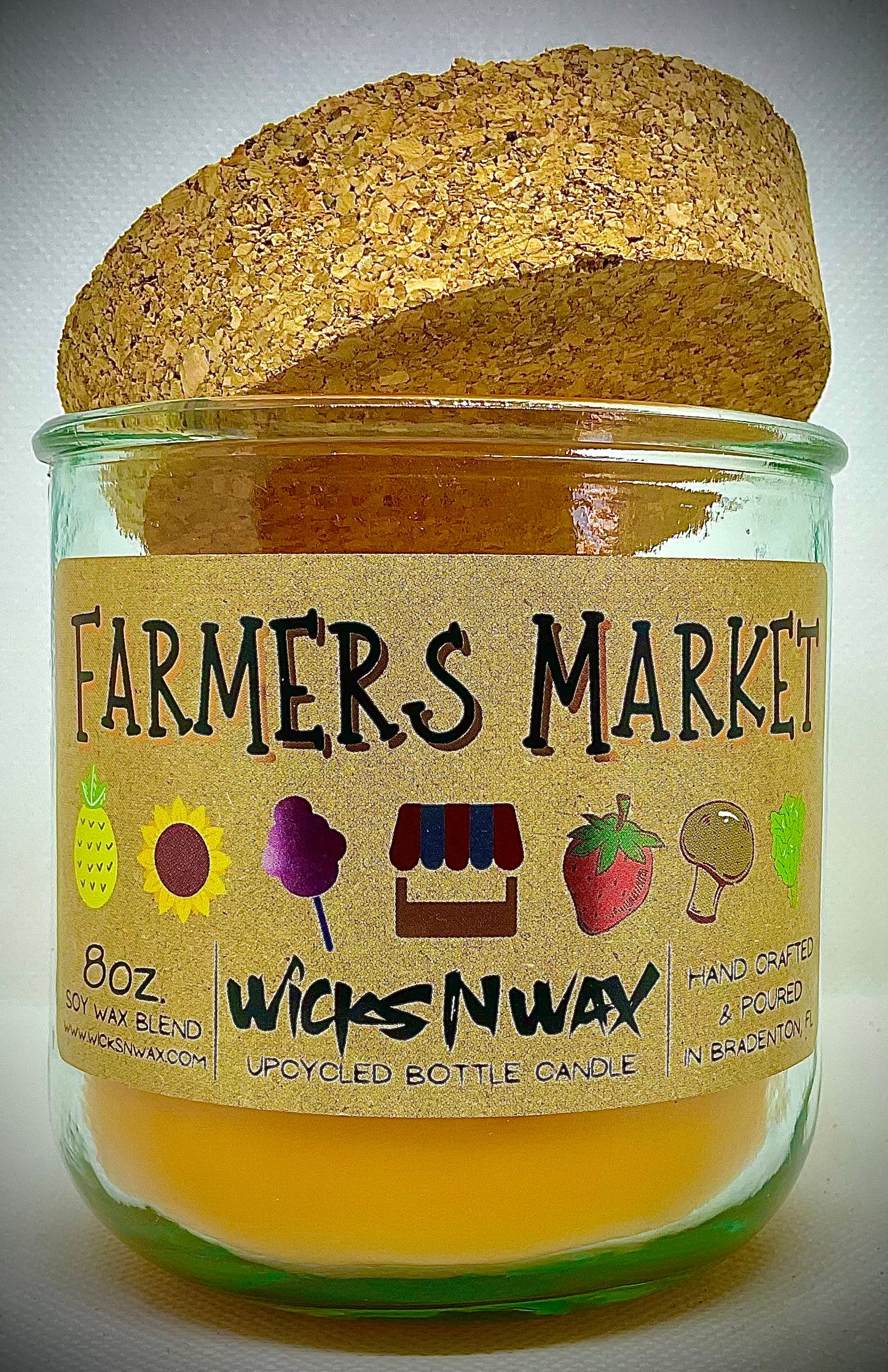 Farmer’s Market | Candle | 100% Recycled Glass | WicksNWax