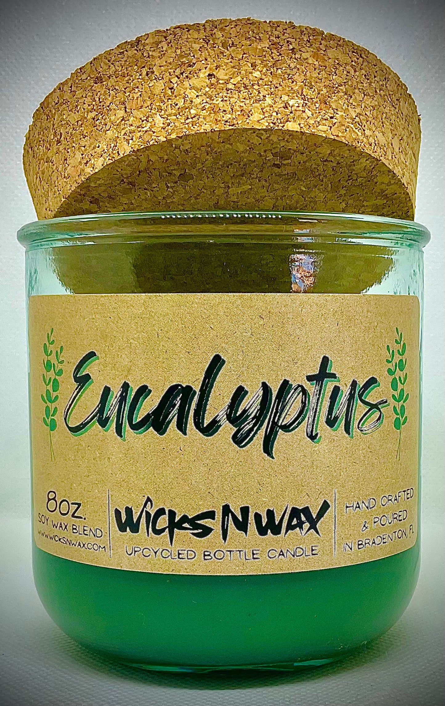 Eucalyptus | Candle | 100% Recycled Glass | WicksNWax