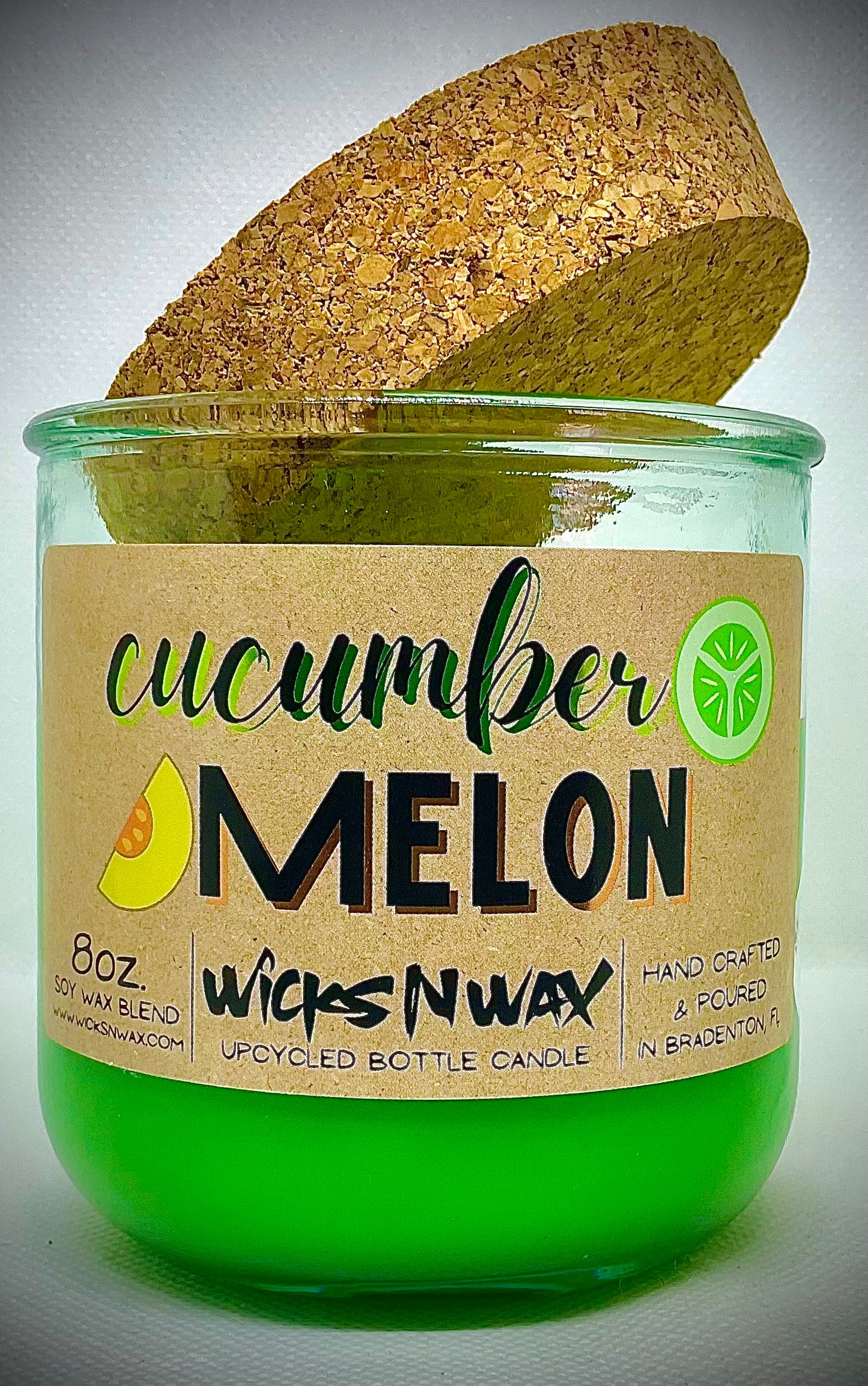 Cucumber Melon | Candle | 100% Recycled Glass | WicksNWax