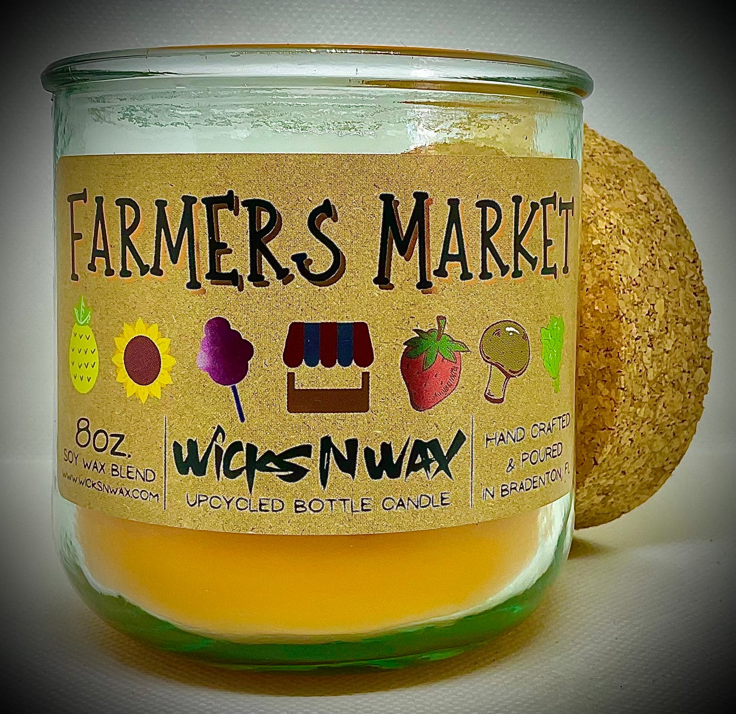 Farmer’s Market | Candle | 100% Recycled Glass | WicksNWax