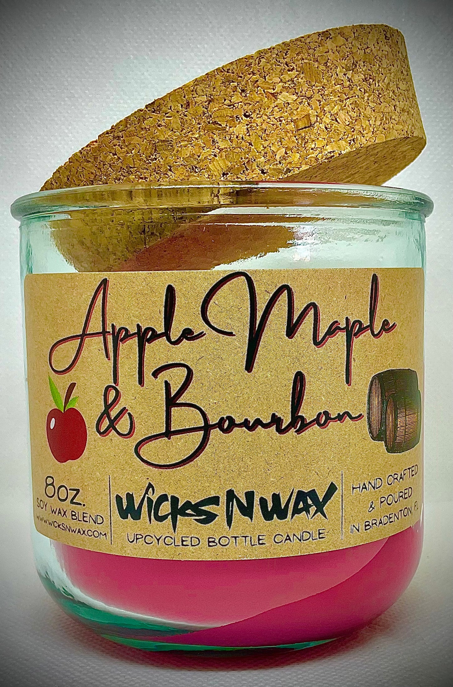 Apple, Maple & Bourbon | Candle | 100% Recycled Glass | WicksNWax