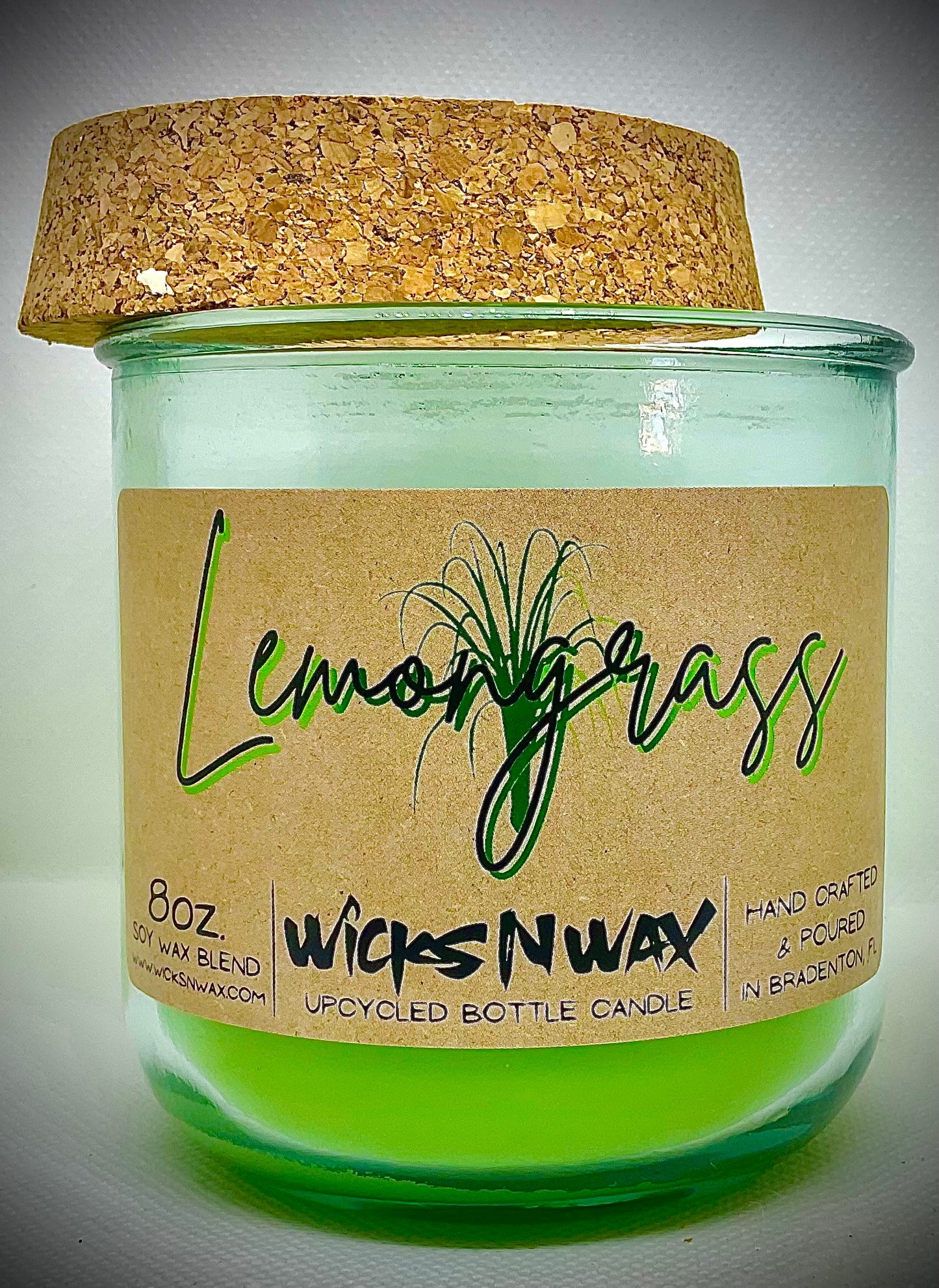 Lemongrass | Candle | 100% Recycled Glass | WicksNWax