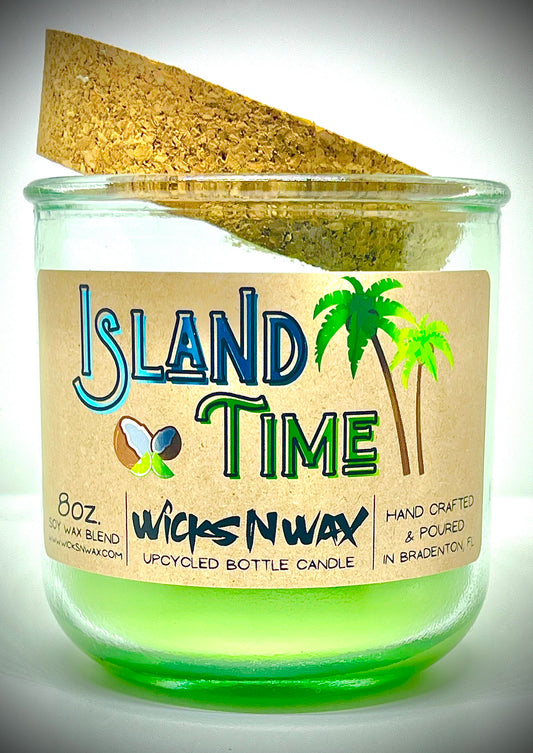 Island Time | Candle | 100% Recycled Glass  | WicksNWax
