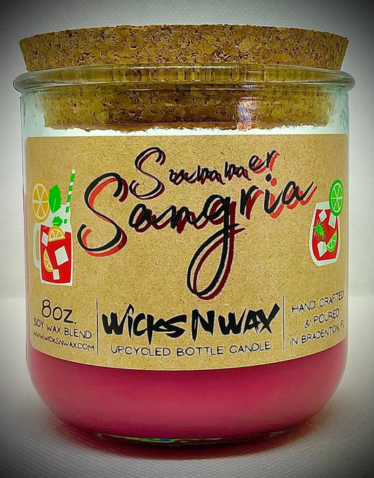 Summer Sangria | Candle | 100% Recycled Glass | WicksNWax