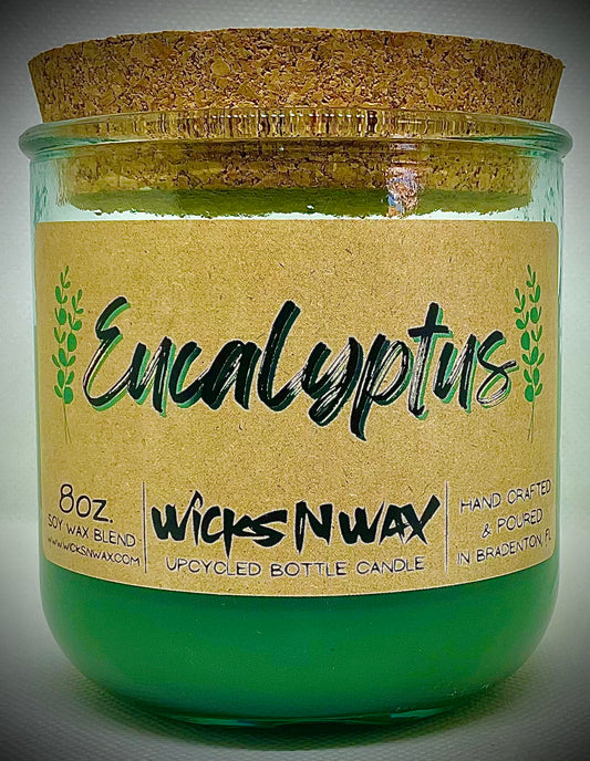 Eucalyptus | Candle | 100% Recycled Glass | WicksNWax