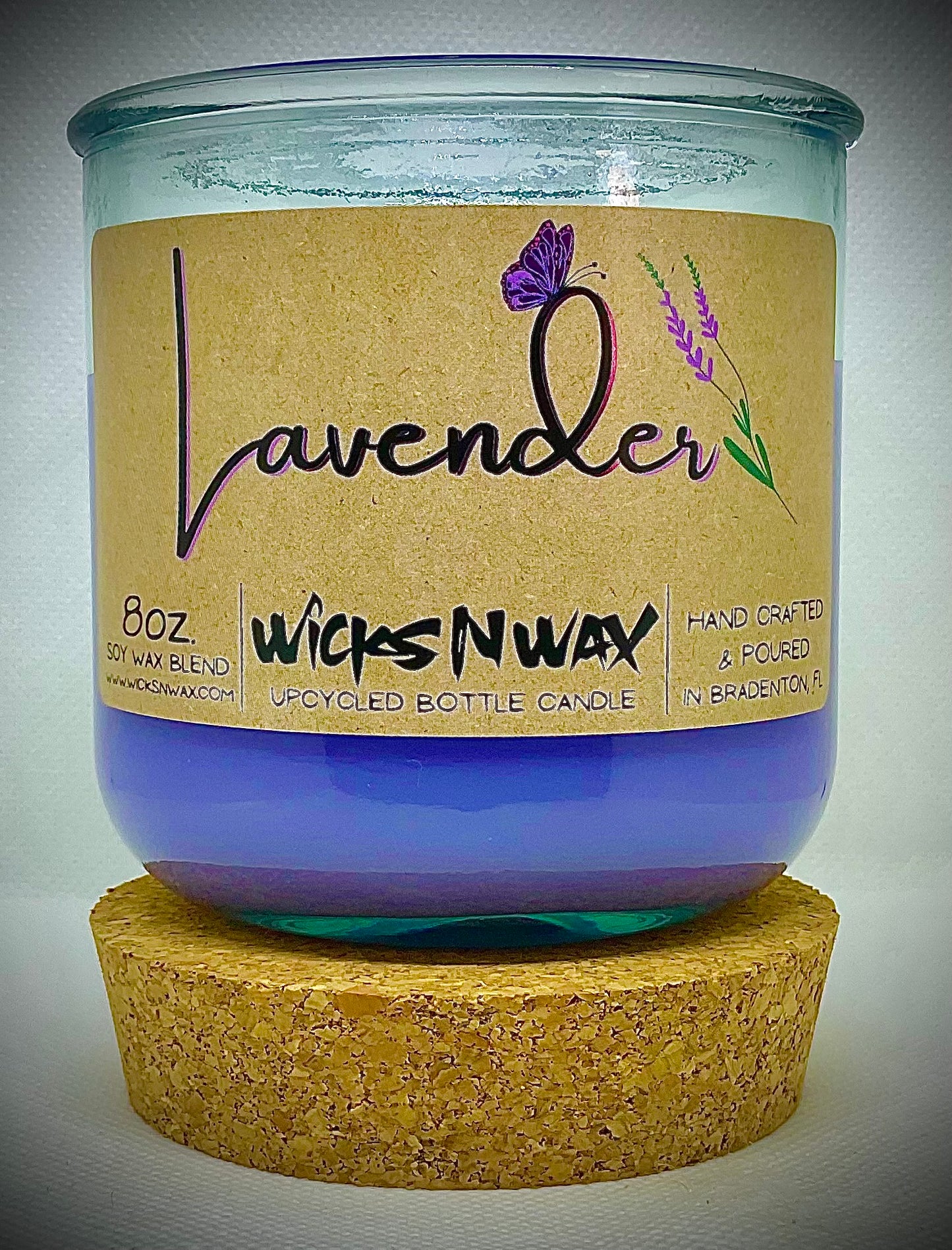 Lavender | Candle | 100% Recycled Glass | WicksNWax