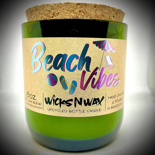 Beach Vibes | Champagne Bottle Candle | WicksNWax