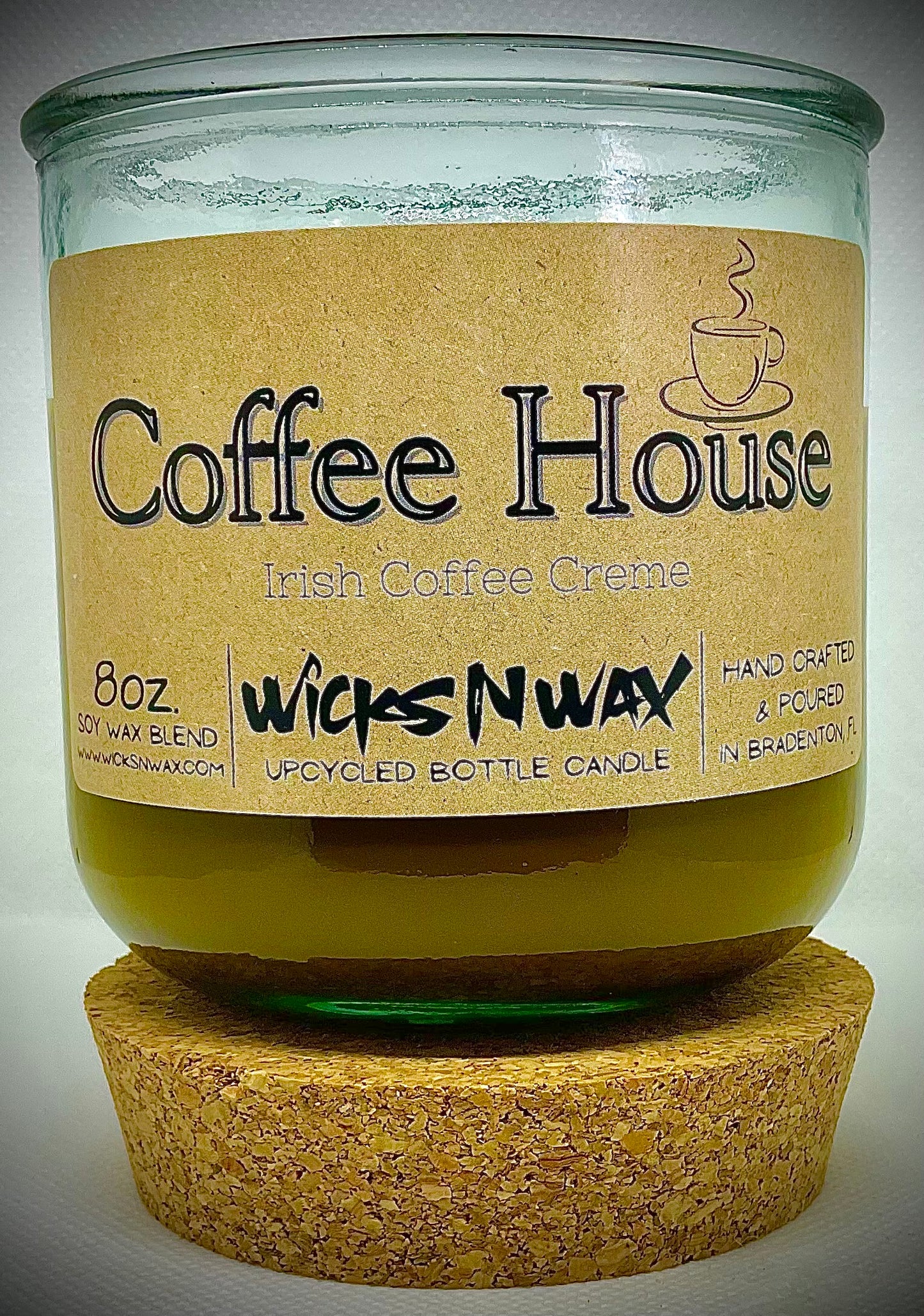 Coffee House | Candle | 100% Recycled Glass | WicksNWax