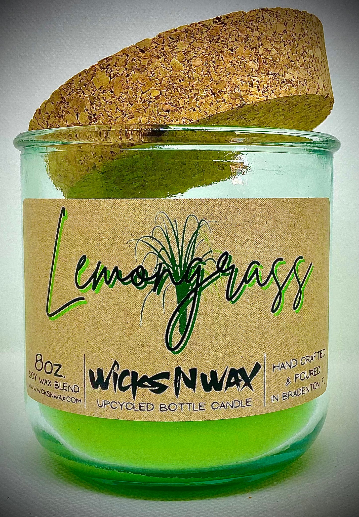 Lemongrass | Candle | 100% Recycled Glass | WicksNWax