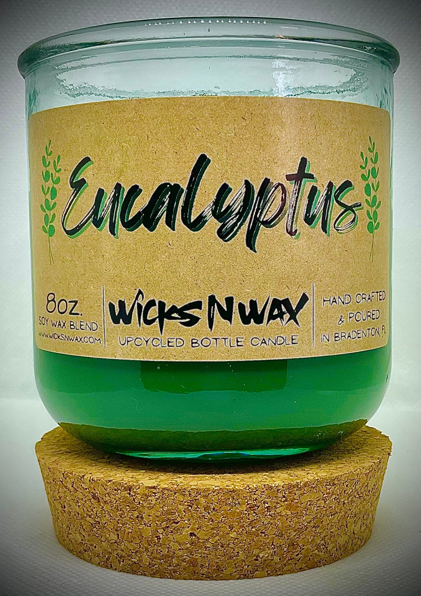 Eucalyptus | Candle | 100% Recycled Glass | WicksNWax