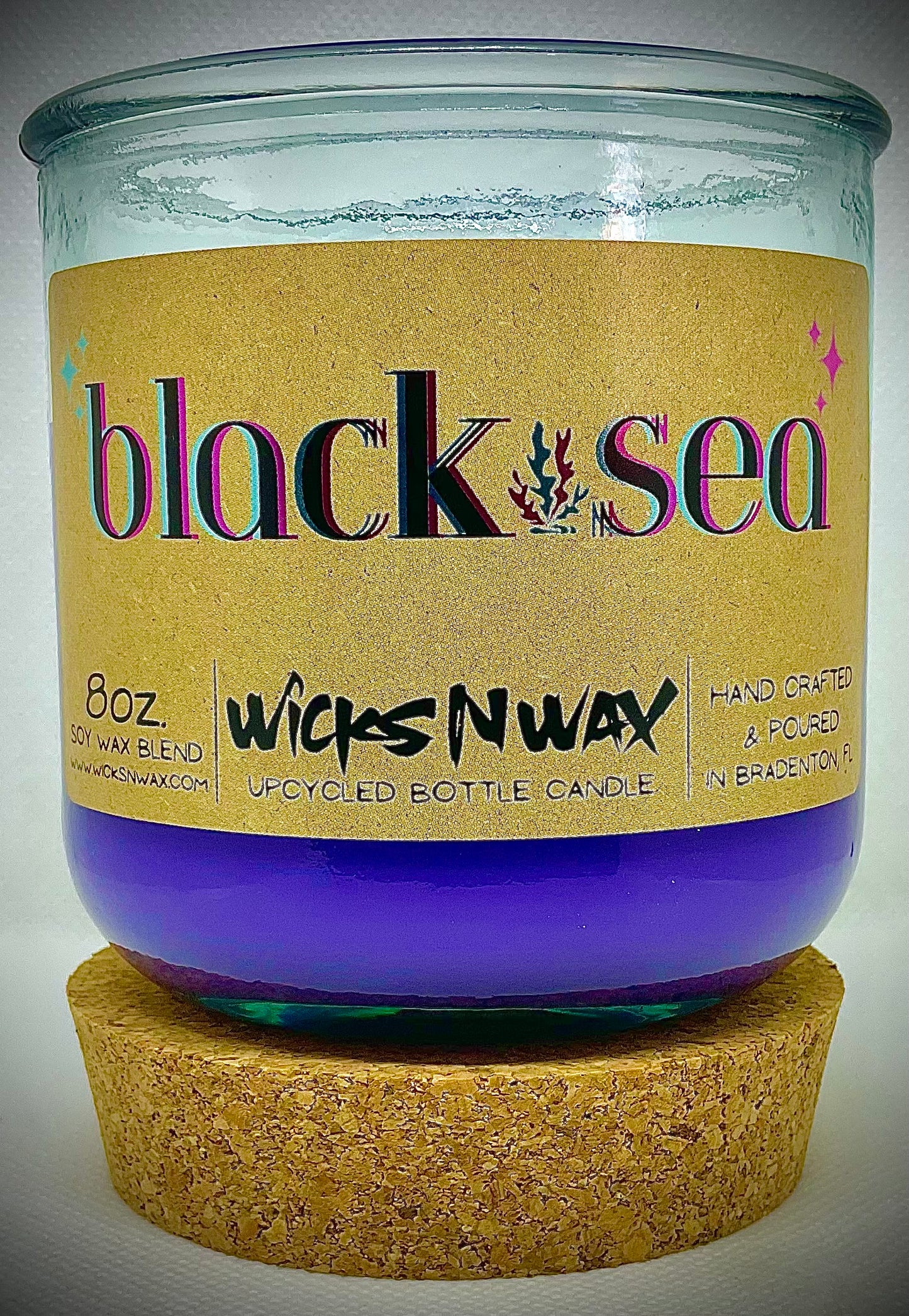 Black Sea | Candle | 100% Recycled Glass | WicksNWax