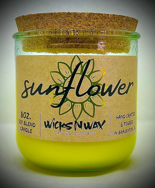 SunFlower | Candle | 100% Recycled Glass | WicksNWax