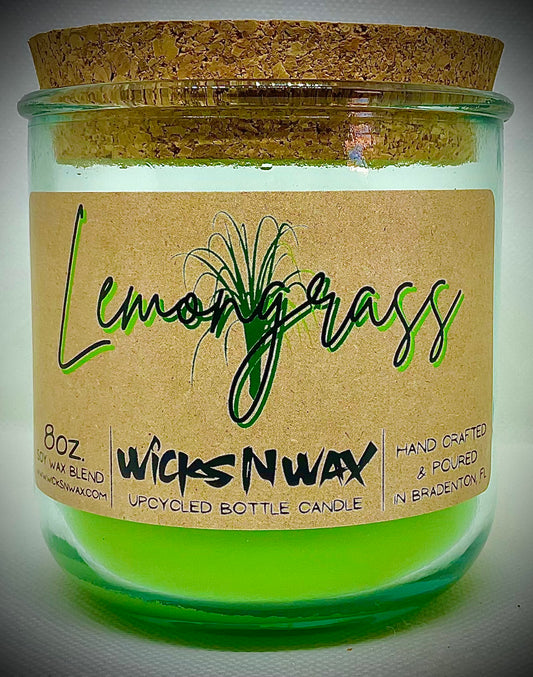 Lemongrass | Candle | 100% Recycled Glass | WicksNWax