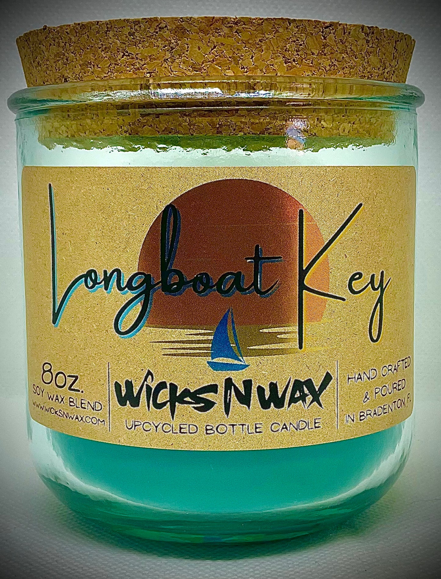 Longboat Key | Sea Minerals | Candle | 100% Recycled Glass | WicksNWax