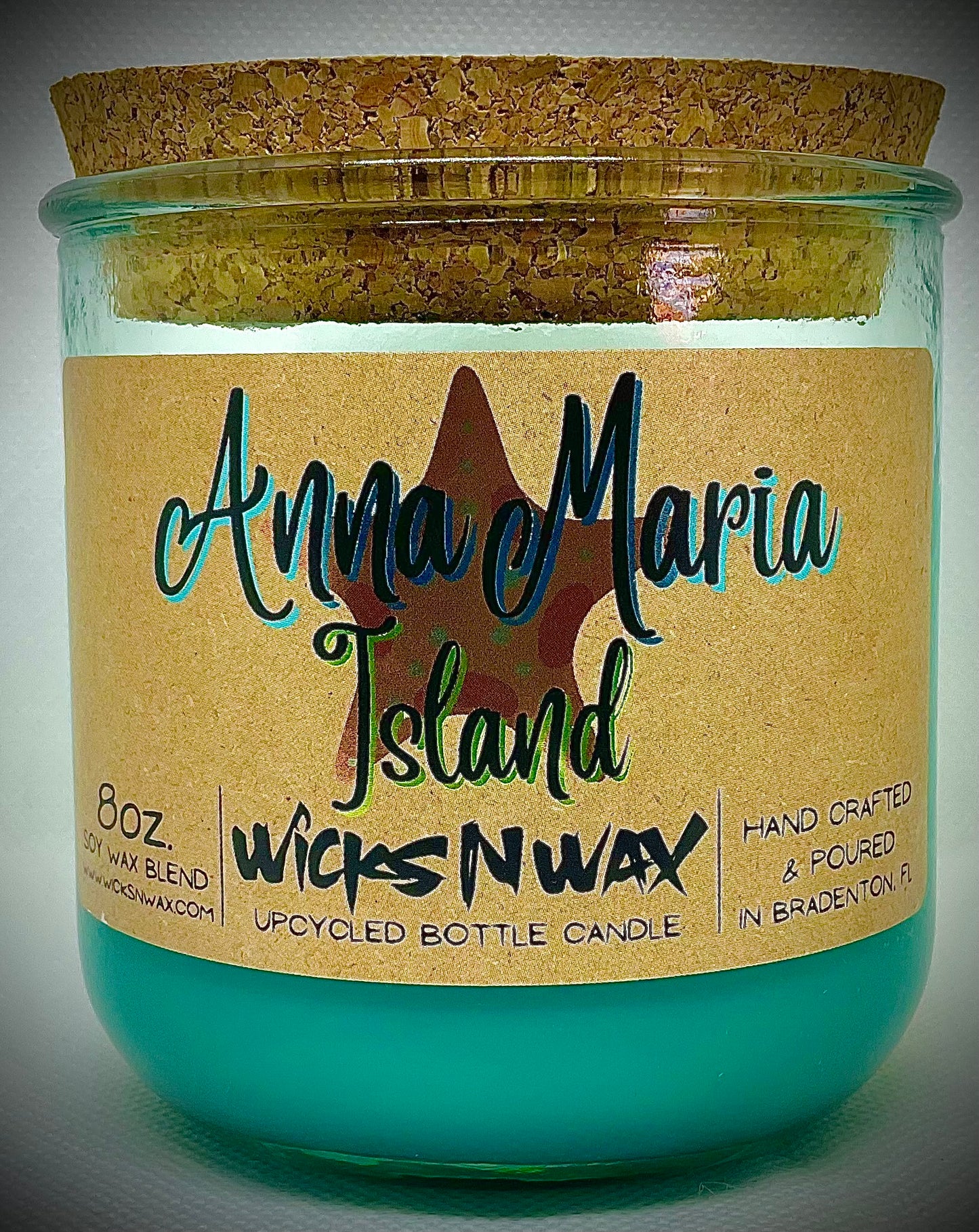 Anna Maria Island | Beach Wood | Candle | 100% Recycled Glass | WicksNWax
