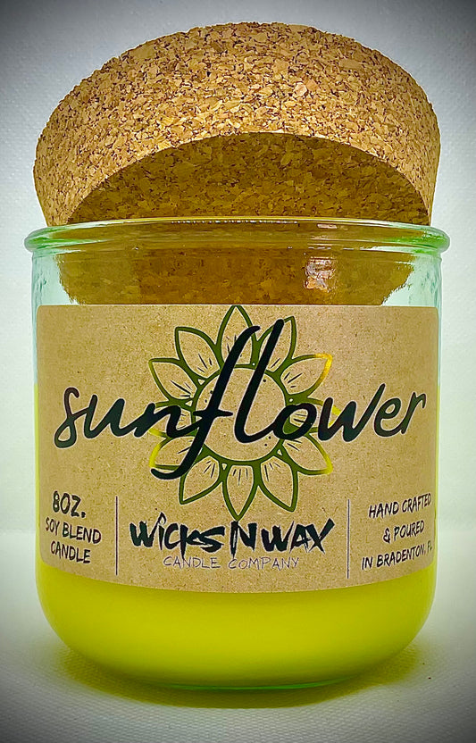 SunFlower | Candle | 100% Recycled Glass | WicksNWax