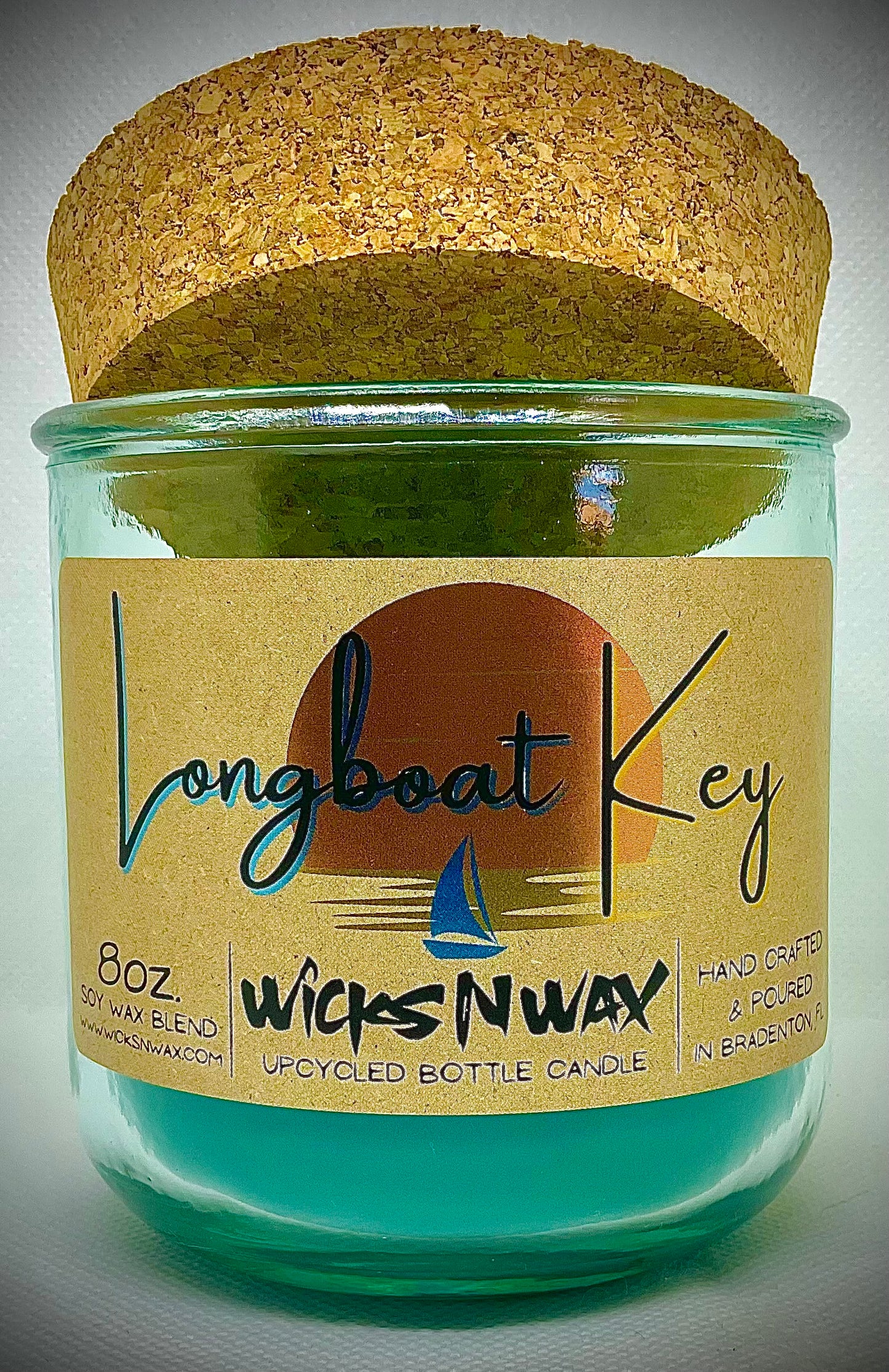 Longboat Key | Sea Minerals | Candle | 100% Recycled Glass | WicksNWax