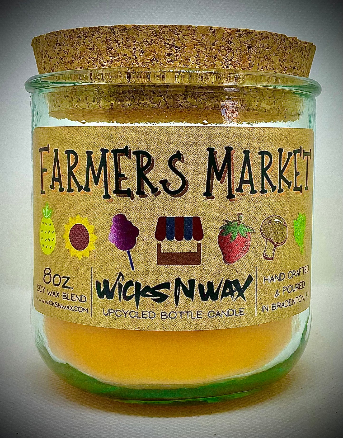Farmer’s Market | Candle | 100% Recycled Glass | WicksNWax