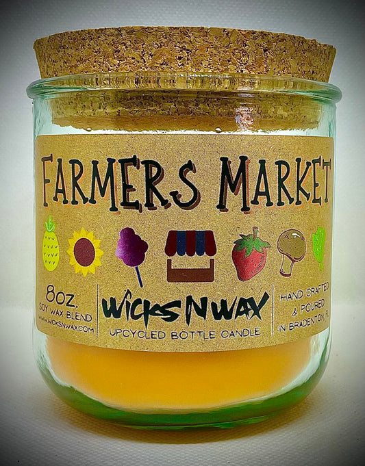 Farmer’s Market | Candle | 100% Recycled Glass | WicksNWax