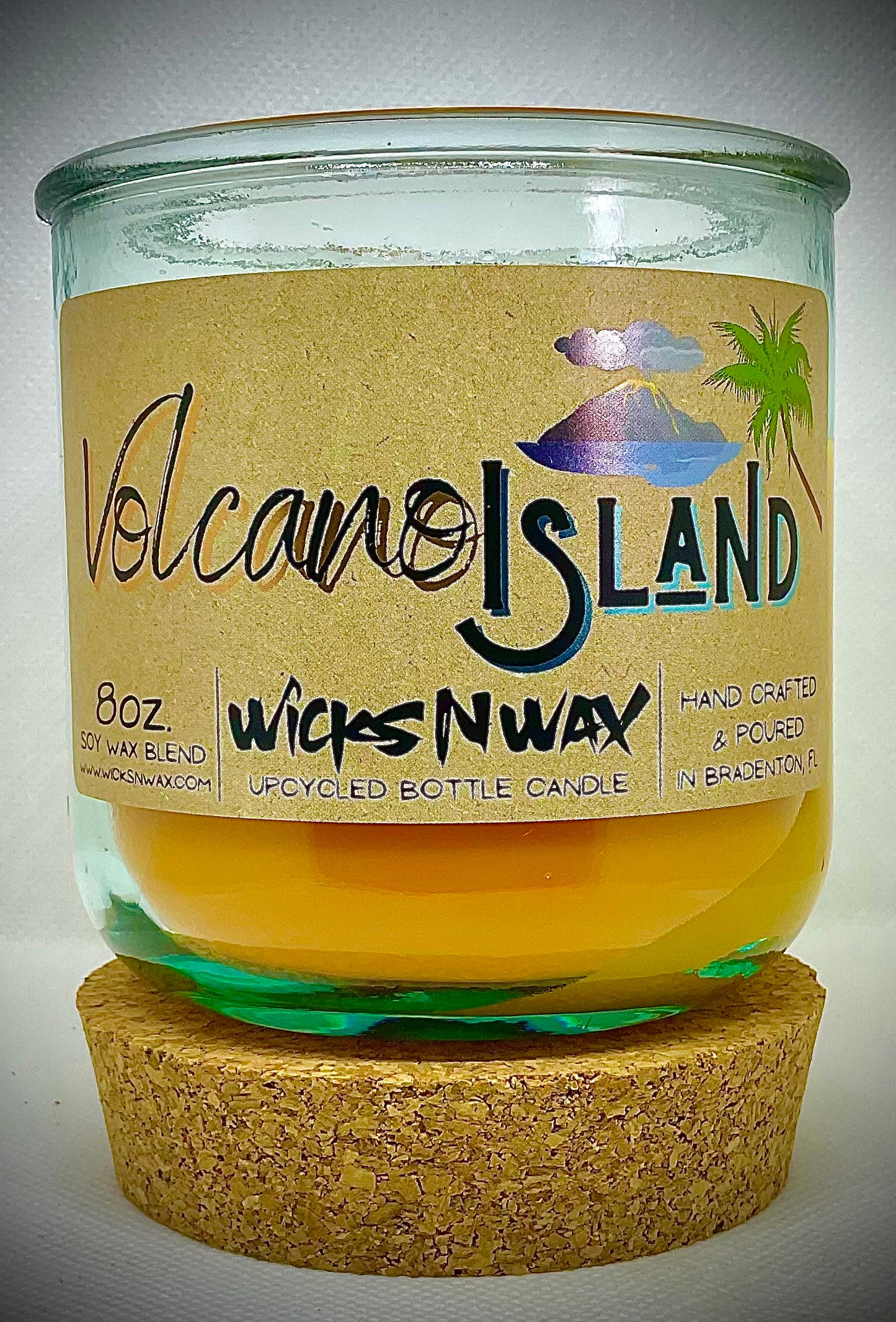 Volcano Island | Candle | 100% Recycled Glass | WicksNWax