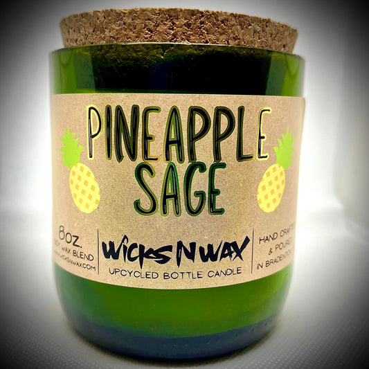 Pineapple Sage | Champagne Bottle Candle | WicksNWax